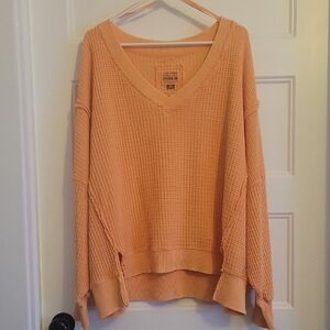 American Eagle Outfitters Coral V-Neck Sweater